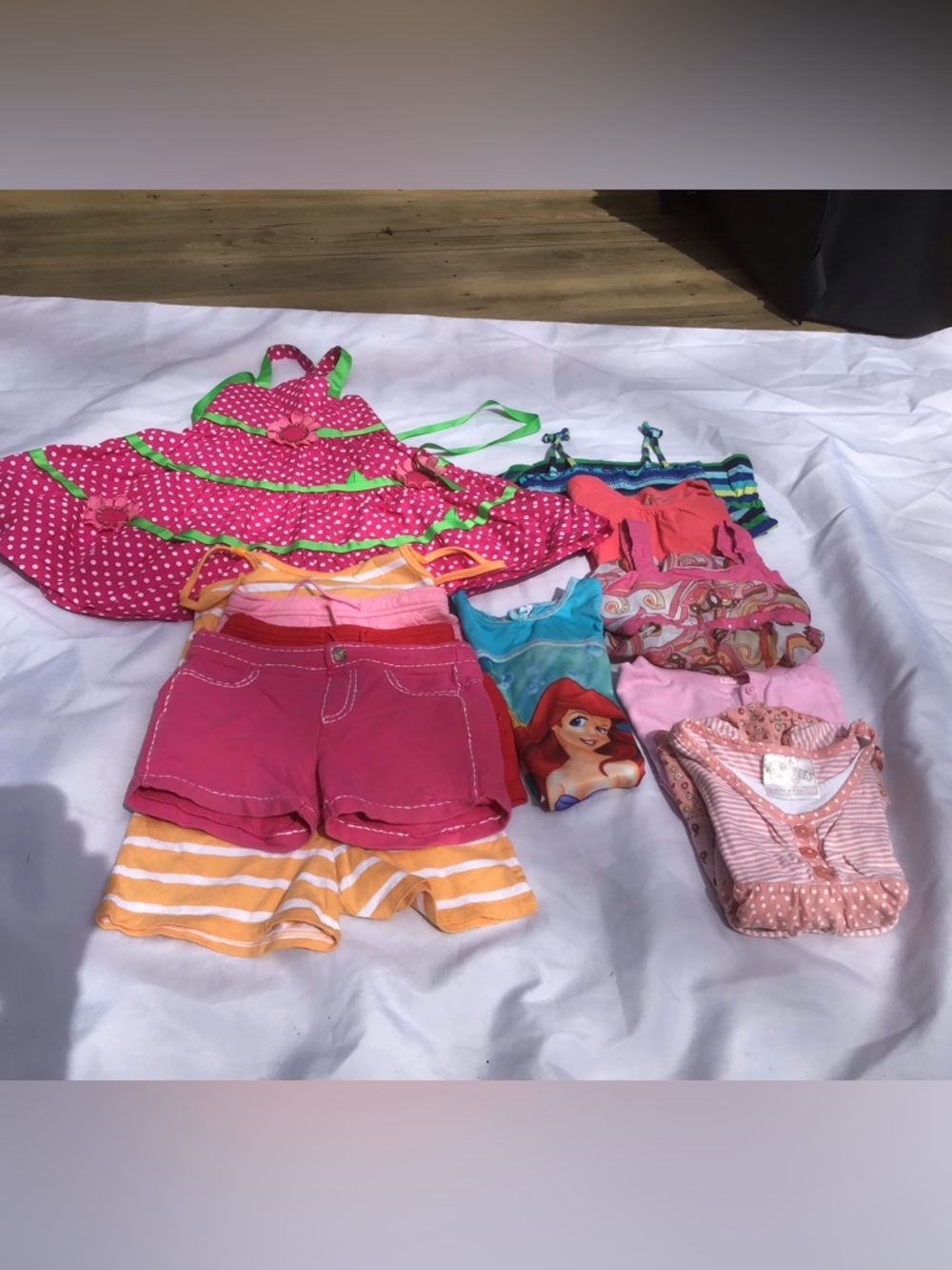 SALE! Girls Size 6 Warm Weather (10) Piece Clothing Lot + Free Ariel Sleep Gown